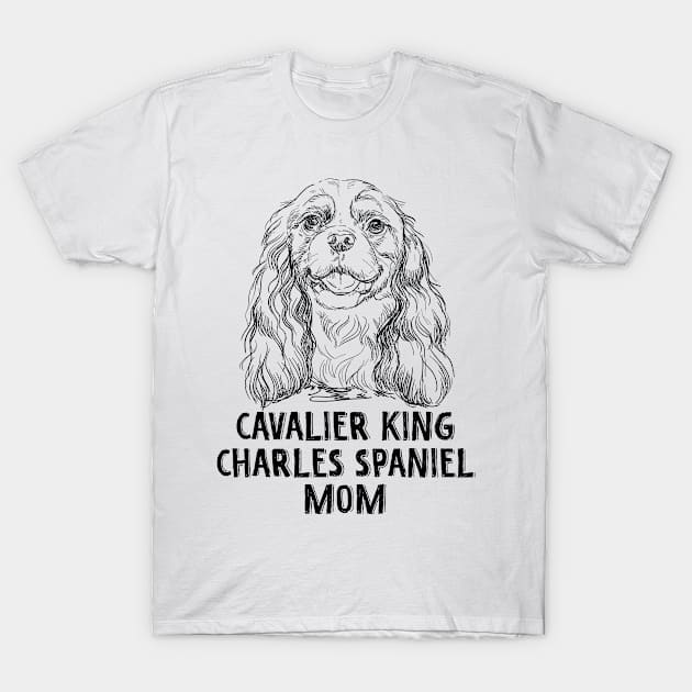 Cavalier King Charles Spaniel Mom Hand Drawn T-Shirt by snnt